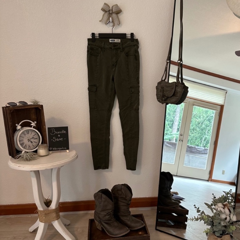 Navy Green Skinny Jeans
